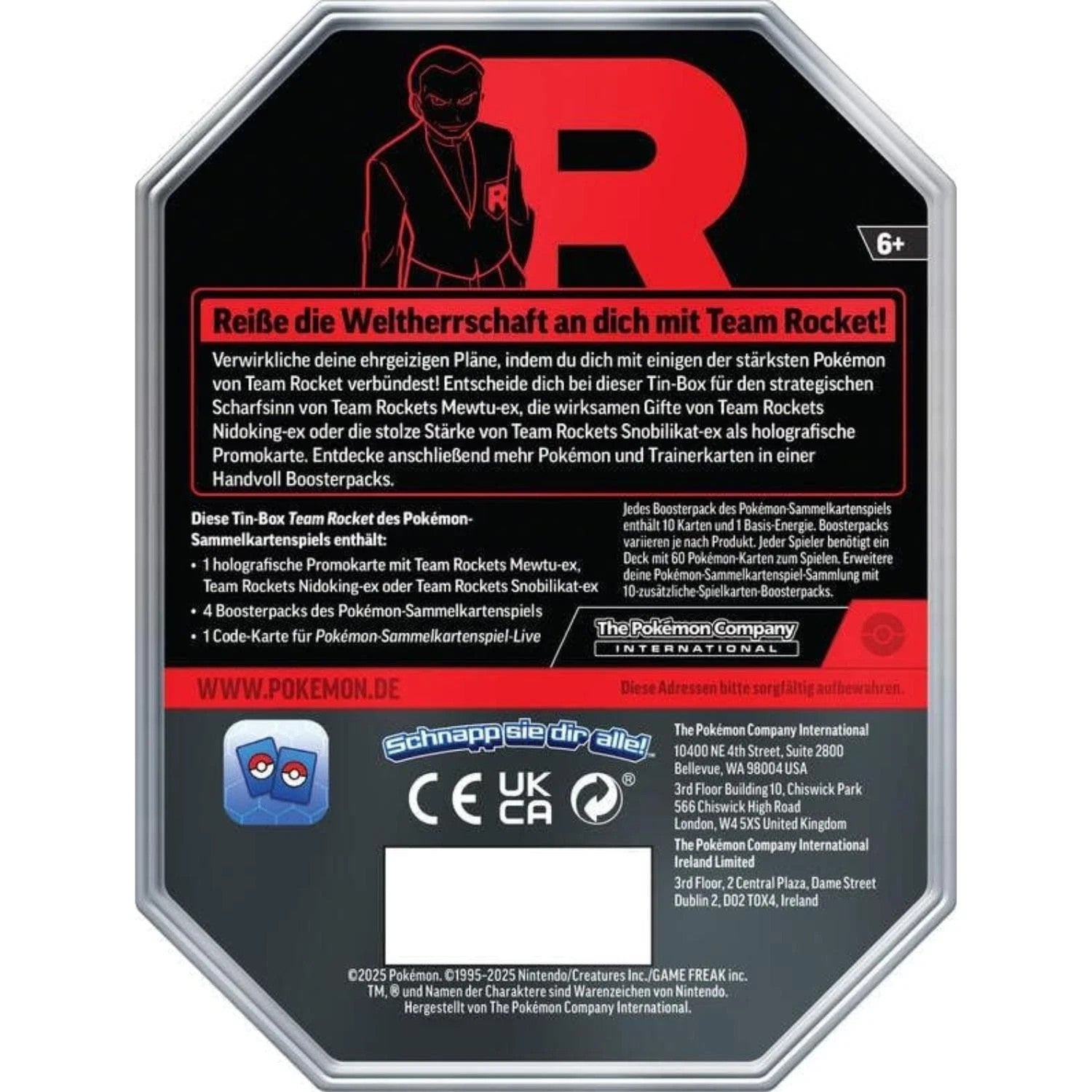 Pokémon Sammelkartenspiel – Team Rocket’s Nidoking EX Tin – Deutsch – NEU & OVP