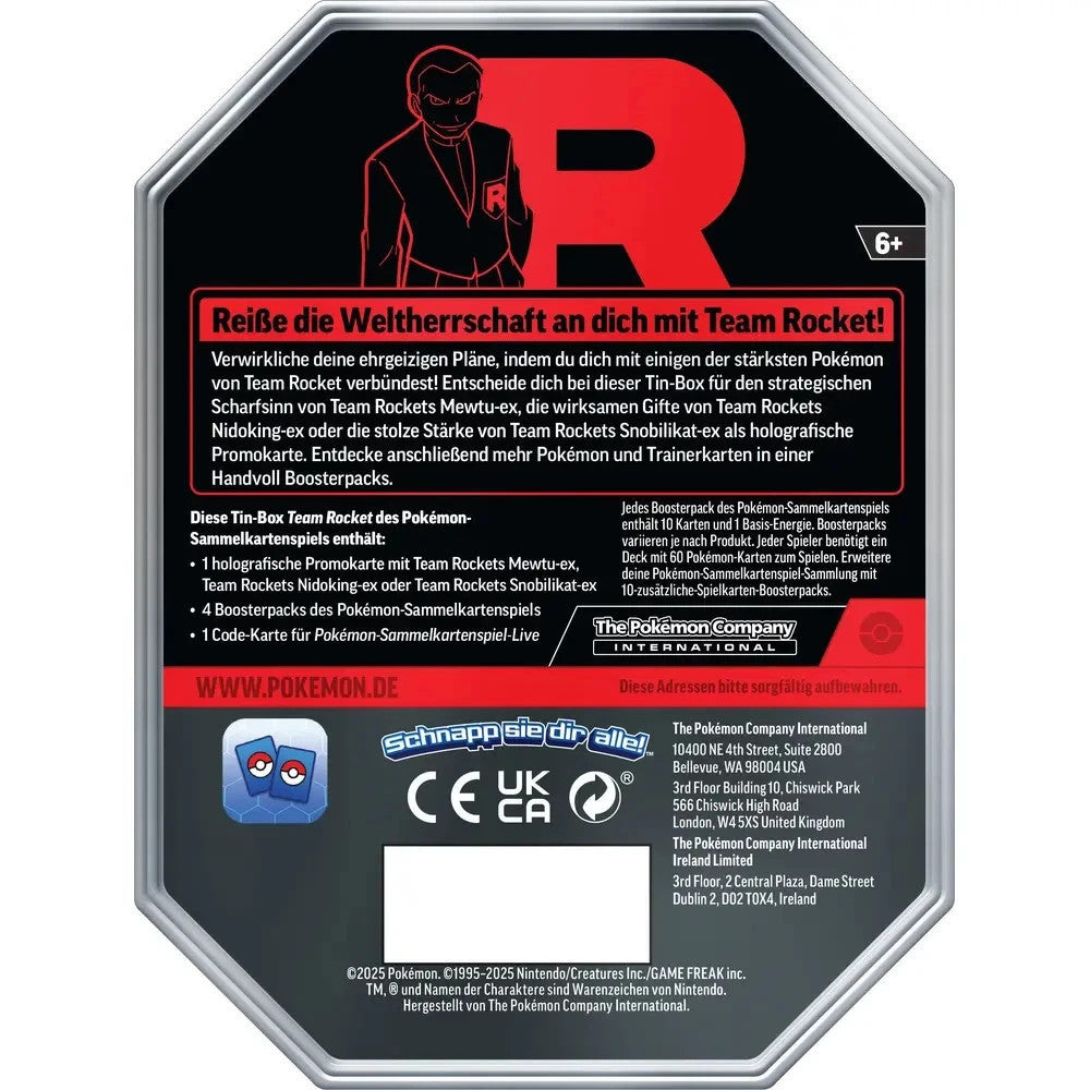 Pokémon Sammelkartenspiel – Team Rocket’s Mewtu EX Tin – Deutsch – NEU & OVP