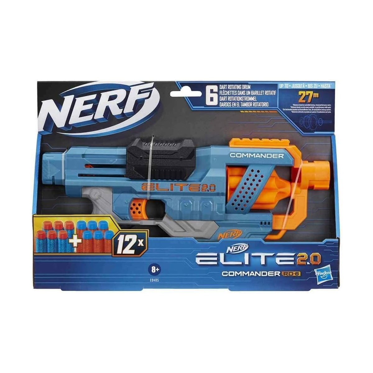 NERF Elite 2.0 Commander RD-6 Blaster – 12 Darts & 6-Dart Rotationstrommel – Reichweite 27 m kaufen – Original Spielwaren / Sonstiges bei DrisoCard