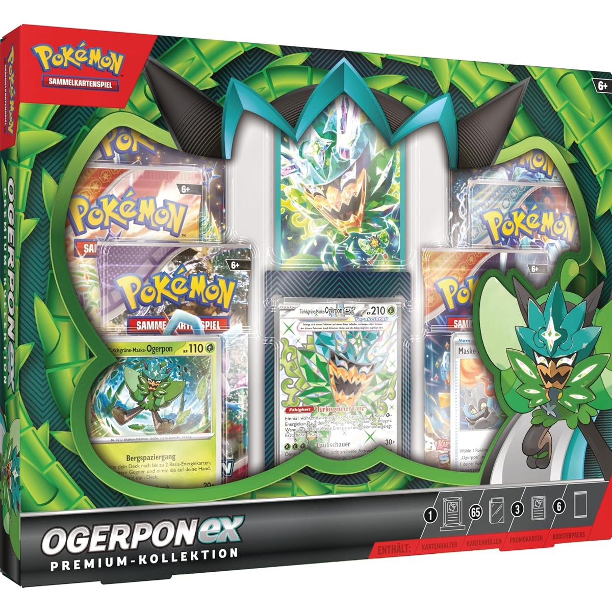 Pokémon-Sammelkartenspiel: Premium-Kollektion Ogerpon-ex (3 holografische Karten & 6 Boosterpacks) kaufen – Original Pokémon bei DrisoCard
